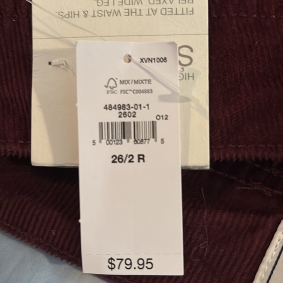 NWT Gap High Rise Corduroy Stride Wide-Leg Pants - Picture 6 of 6